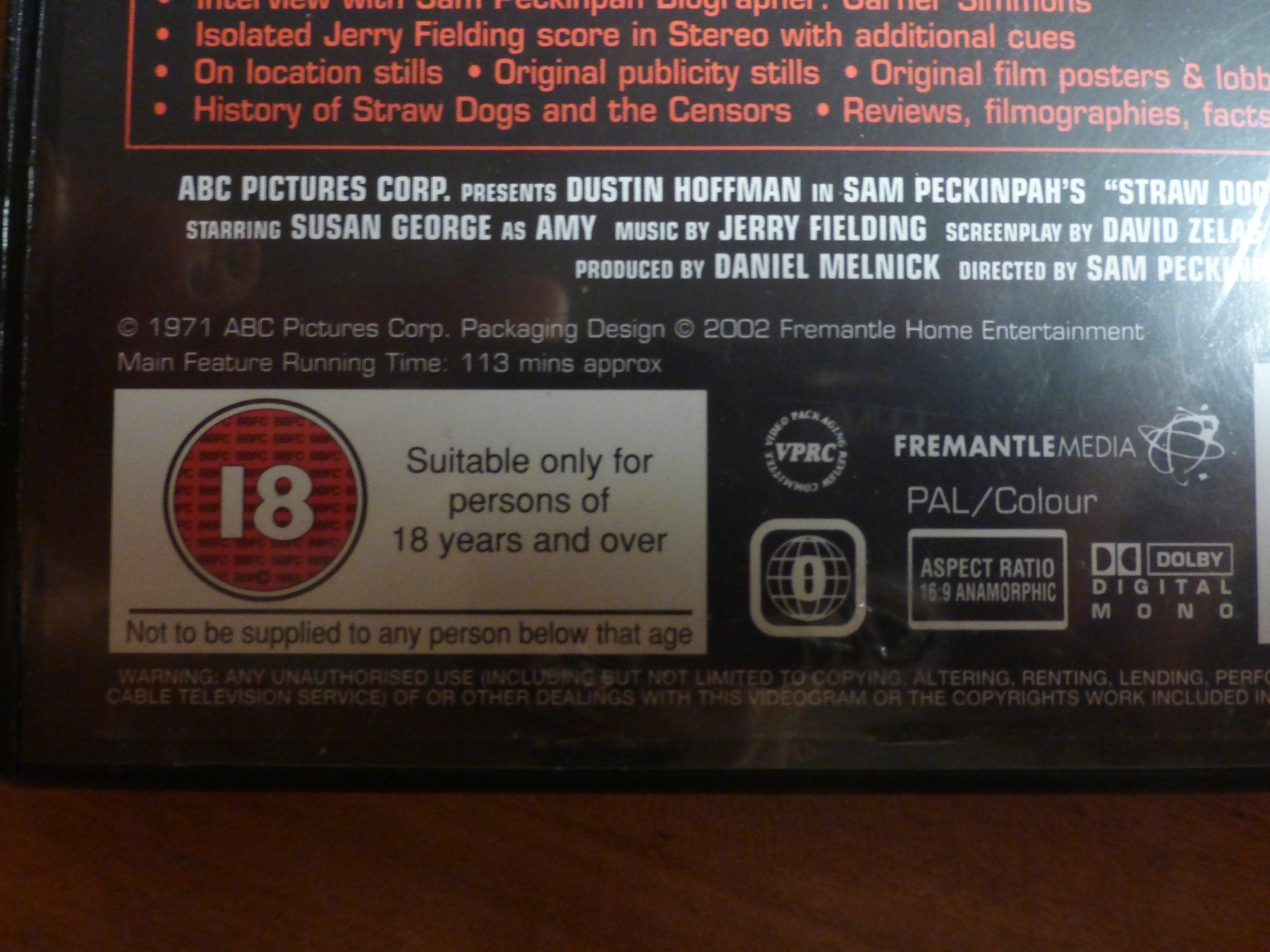 Tutti i DVDs: Straw Dogs Sam Peckinpah DVD – Usato da Zumikon venduto da psisound 5