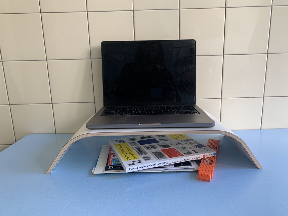 Racks & Cavalletti: Support écran / moniteur en bois blanc minimaliste – Nuovo (secondo la descrizione) da Lausanne venduto da Xiaoxi 3