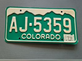 Kontrollschild Colorado USA AJ 5359 Jahrgang 1978 gebraucht