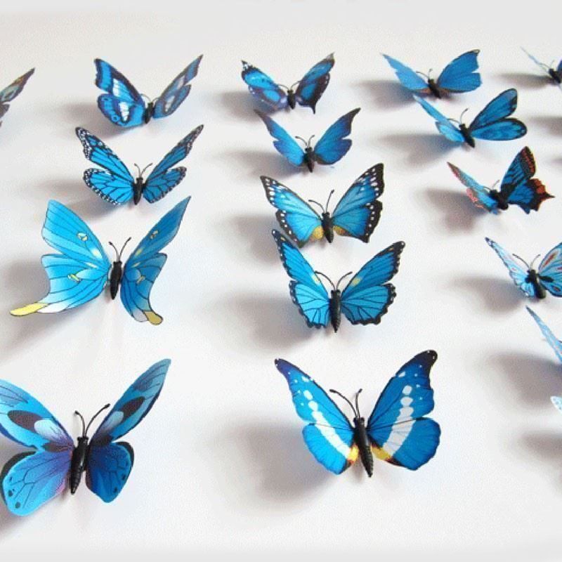 Magnete: 12 MAGNET SCHMETTERLINGE 3D BLAU - DEKO – Neu und originalverpackt aus Kriens von swissgadget 1