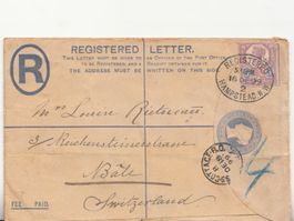 Registered Letter England - Basel 1899