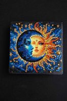 Boîte à papier pour notes diamond painting lune-soleil neuve