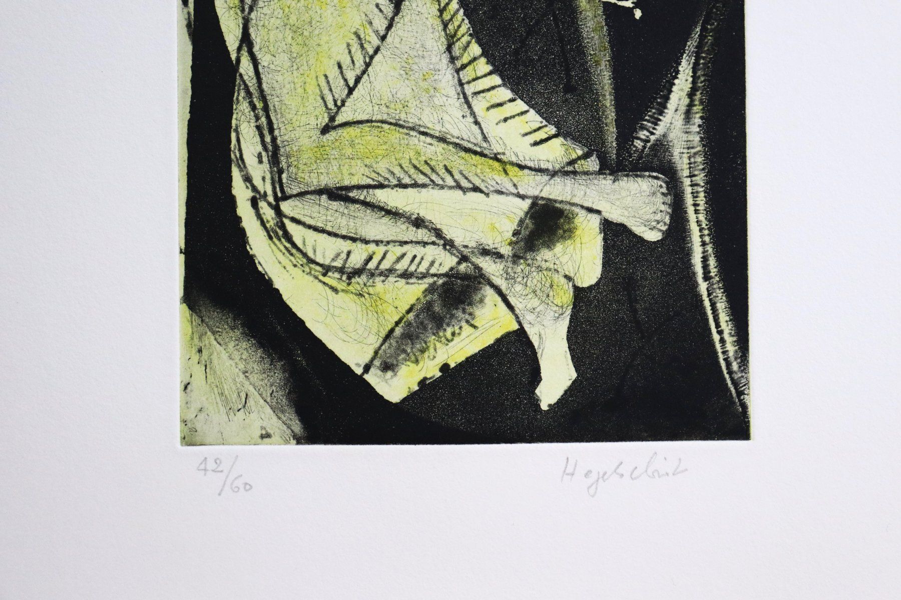 Dipinti: Max Hegetschweiler 1902-1995, Farbradierung "Engel", selten. – Usato da Zug venduto da Kunst-Fundgrube 4