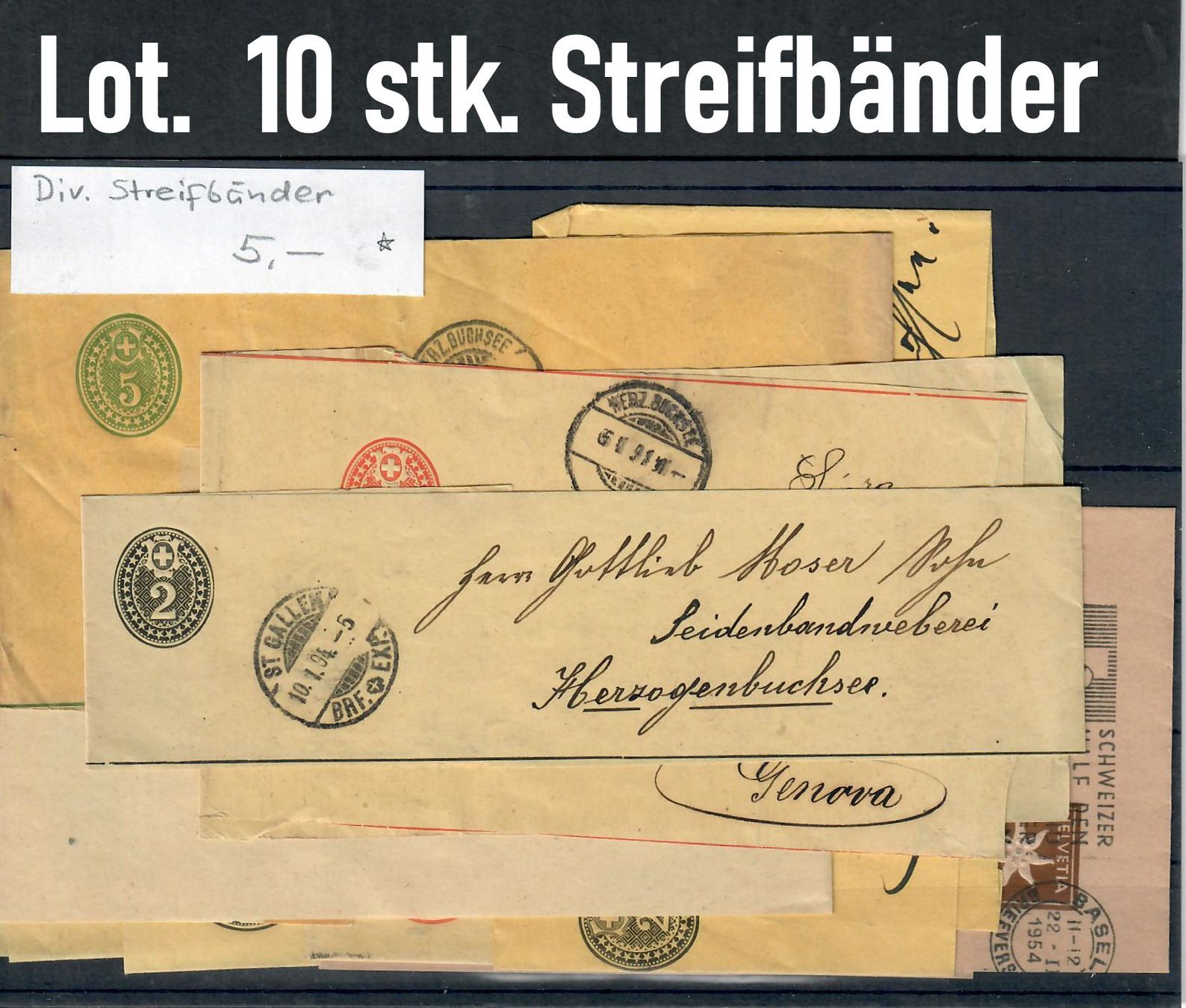 Alle Briefmarken: Div. Streifbänder – Gebraucht aus Bützberg von Die.6.a 1