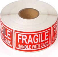 "FRAGILE handle with Care" 7,5 x 2,5 cm. / 120 Kleber