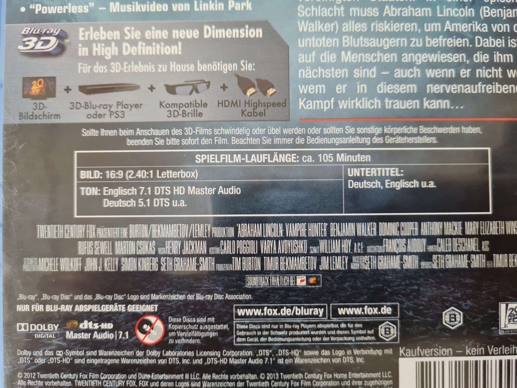 Tous les DVDs: Vampirjäger 3D (2 Disk) - Blu-ray – D'occasion à Carouge GE par Franllo 2