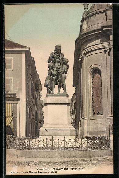 Cartoline postali: AK Yverdon, Monument Pestalozzi, 1908 – Usato da Berlin venduto da bartko-reher