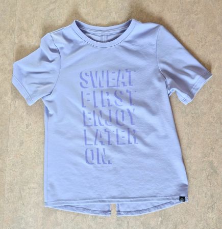 SHIRT VIOLETT FLIEDER 38 36 S M FITNESS,  TOP ZU JEANS HOSE