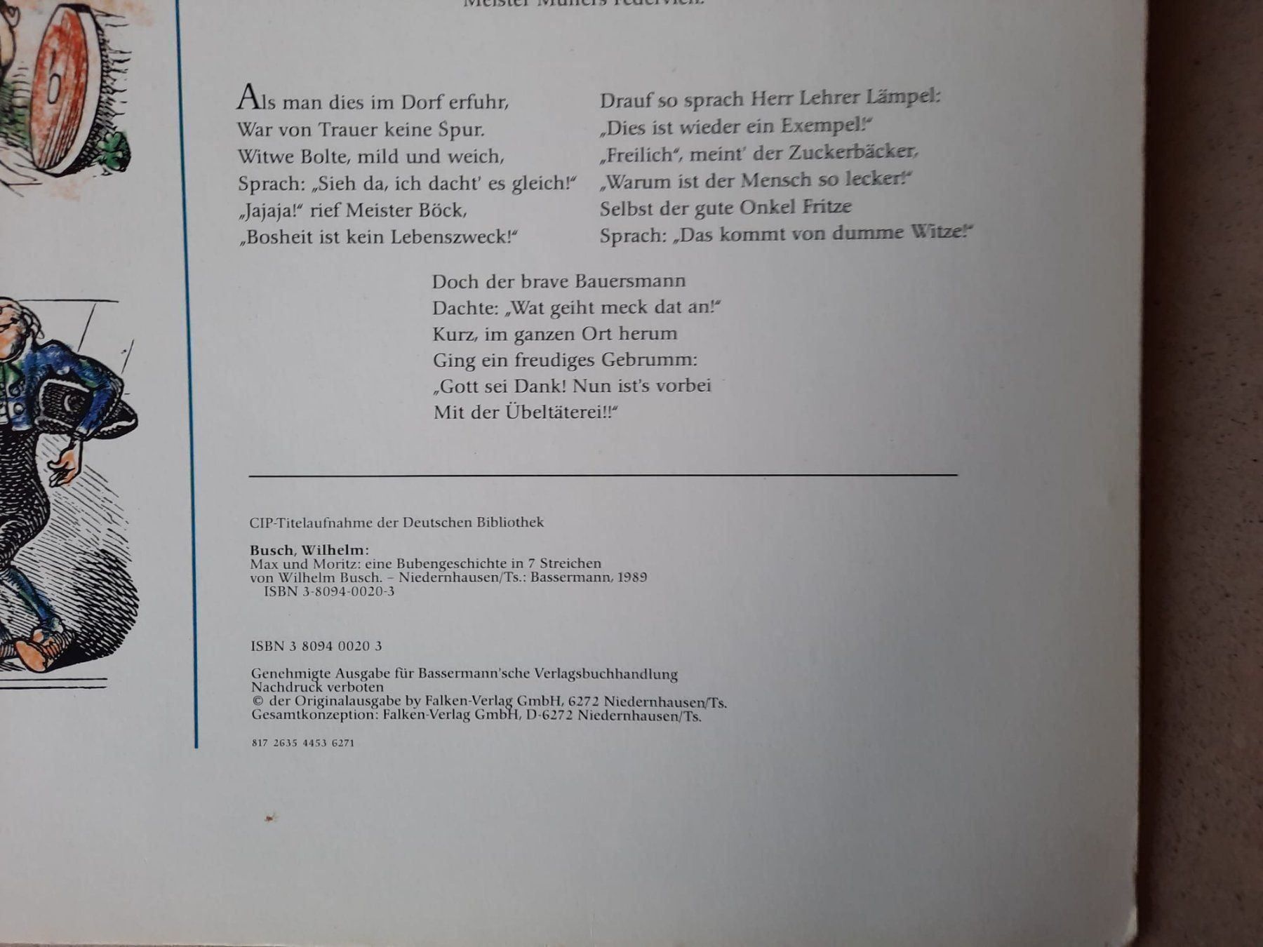 Libri: Riesiges kartoniertes Buch Max Moritz – Usato da Berneck venduto da Hansi_Muenz 5