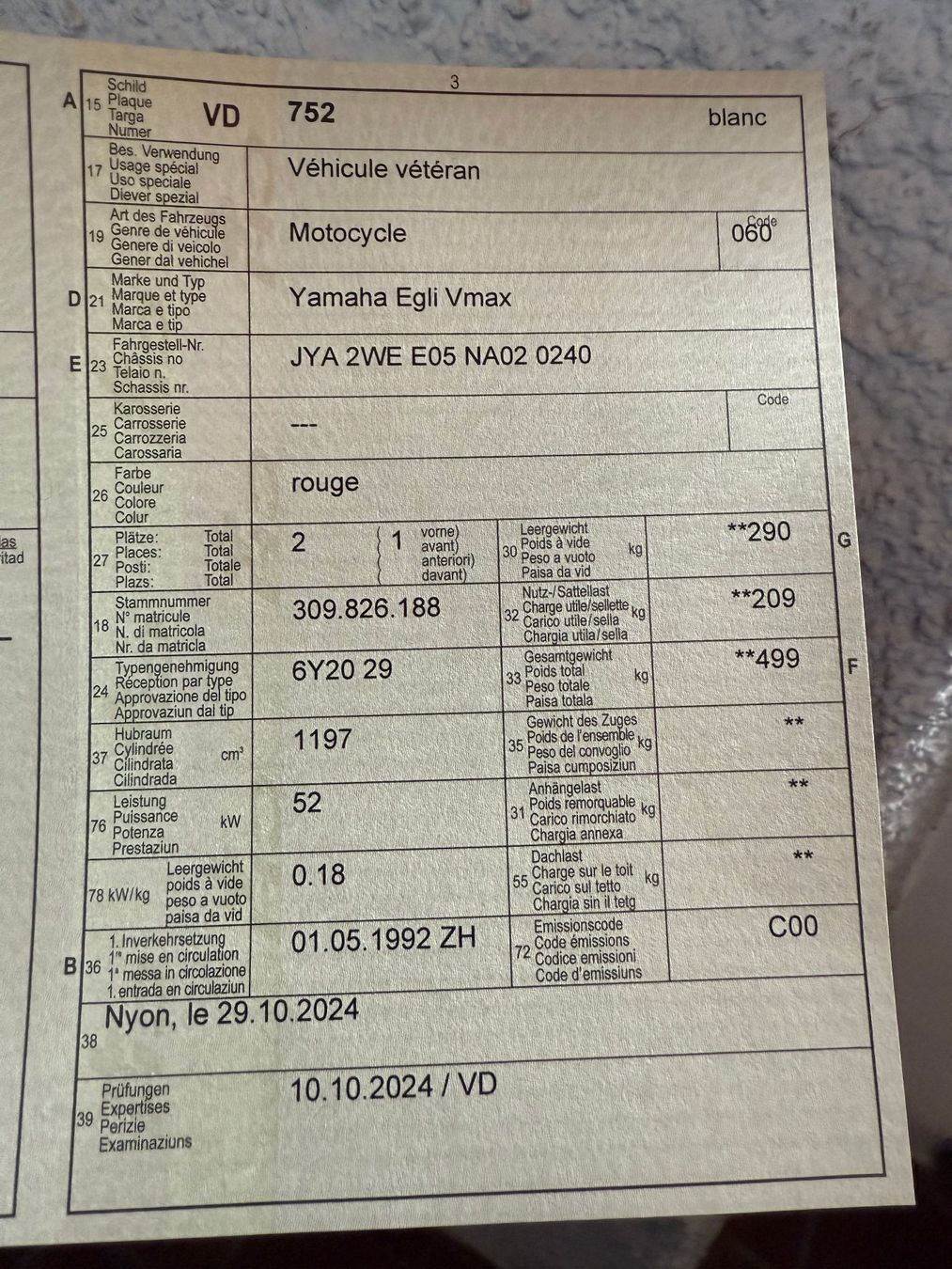 Egli Chopper: V-Max Egli vétéran – Usato da Commugny venduto da LeWill 6