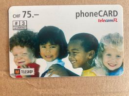 Prepaid Telefonkarte FL, Kinder, 75 Fr