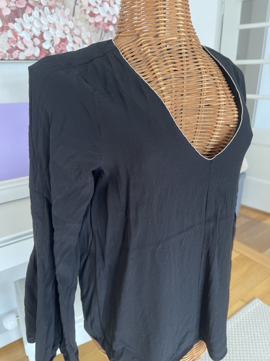 Camicette: Bluse mit V-Ausschnitt, Weiten Ärmeln, XS – Usato da Solothurn venduto da Bobesch08 3