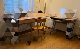 L-Form Hochwertiger Schreibtisch + passender Stuhl