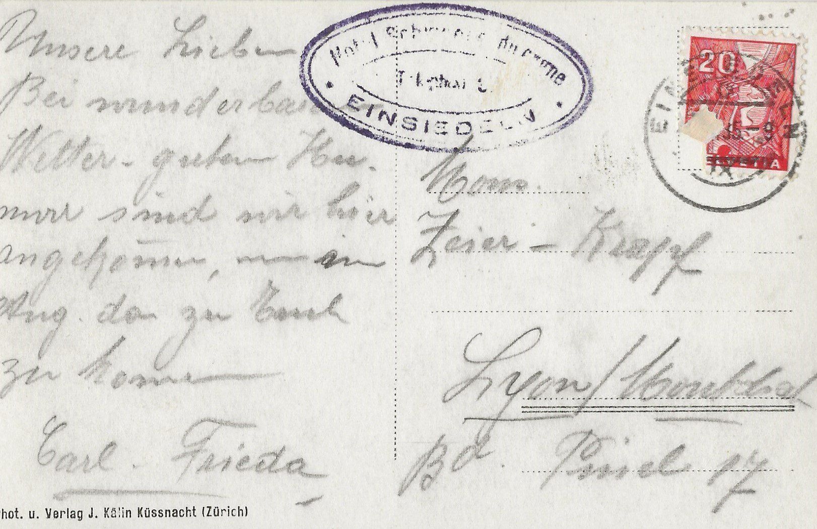 Cartoline postali: Einsiedeln, 1935 – Usato da Frauenfeld venduto da Merk52 1