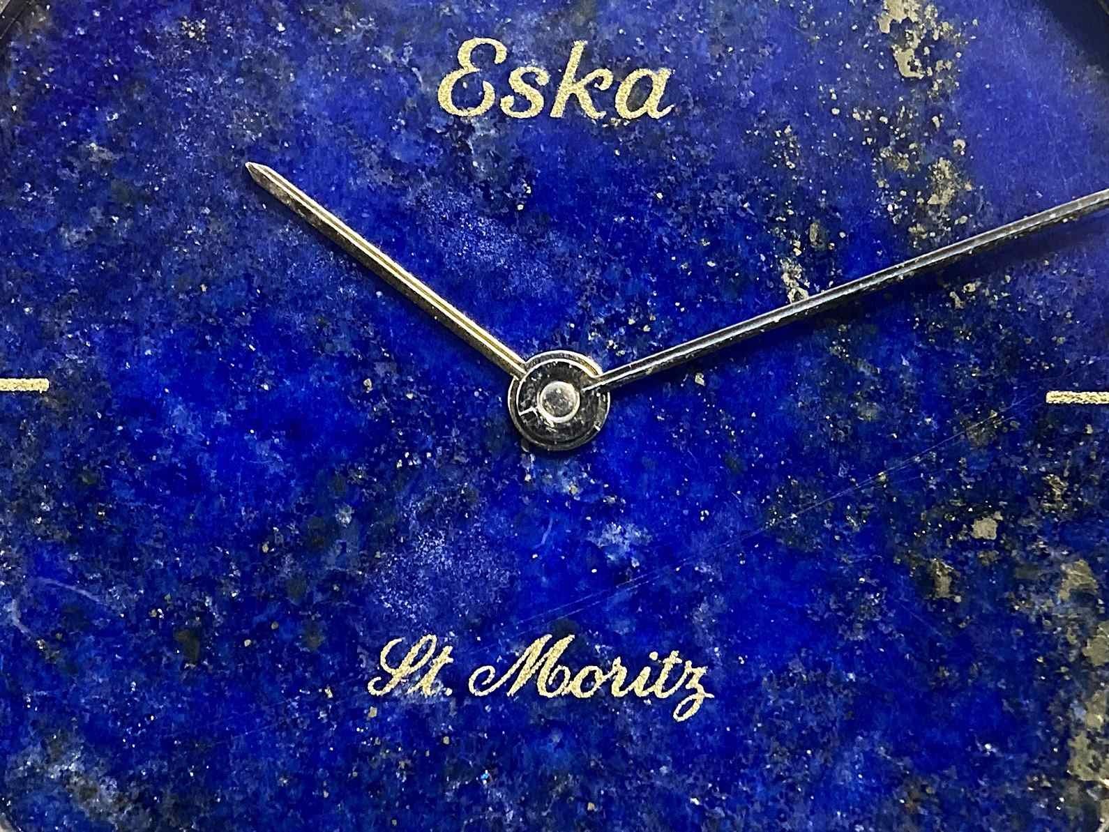 Orologi: ESKA St. Moritz vintage ultra thin lapis lazuli "night sky" – Usato da Luzern venduto da ChronoScope6004 1
