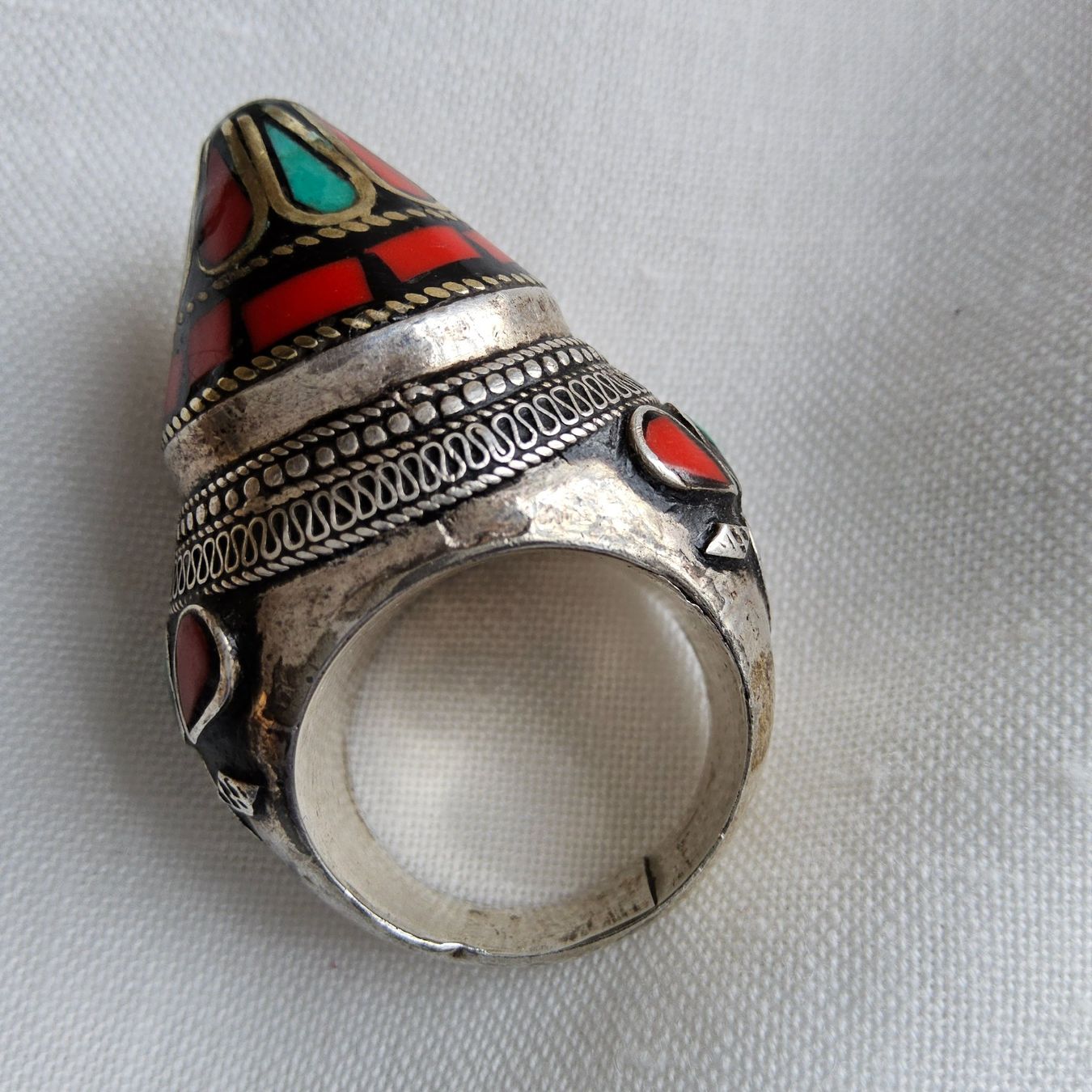 Anelli: Statement Tibet Silberring Unisex, Grösse 60 – Usato da Zürich venduto da helsan 2