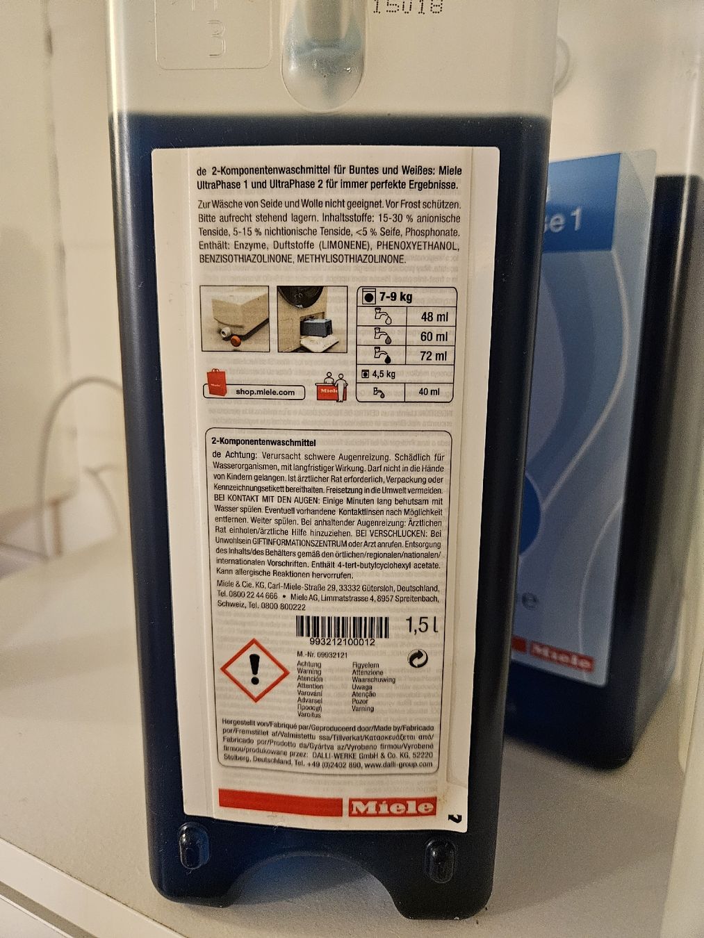 Miele Produits d'entretien: Miele UltraPhase 1 + 2 Zweikomponentenwaschmittel – Neuf (Voir description) à Saland par Rose0109 1
