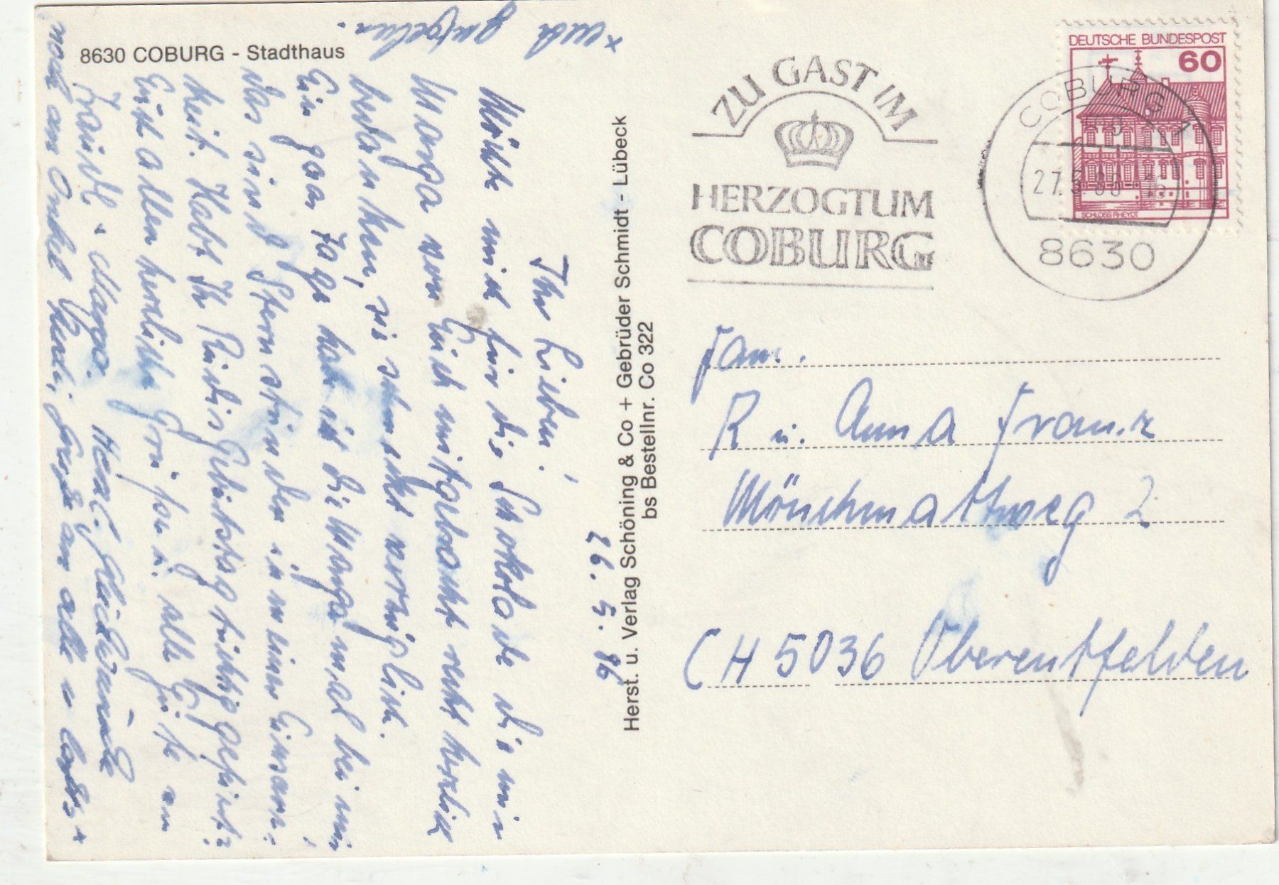 Cartes postales: Coburg Stadthaus – D'occasion à Lumbrein par made02 1