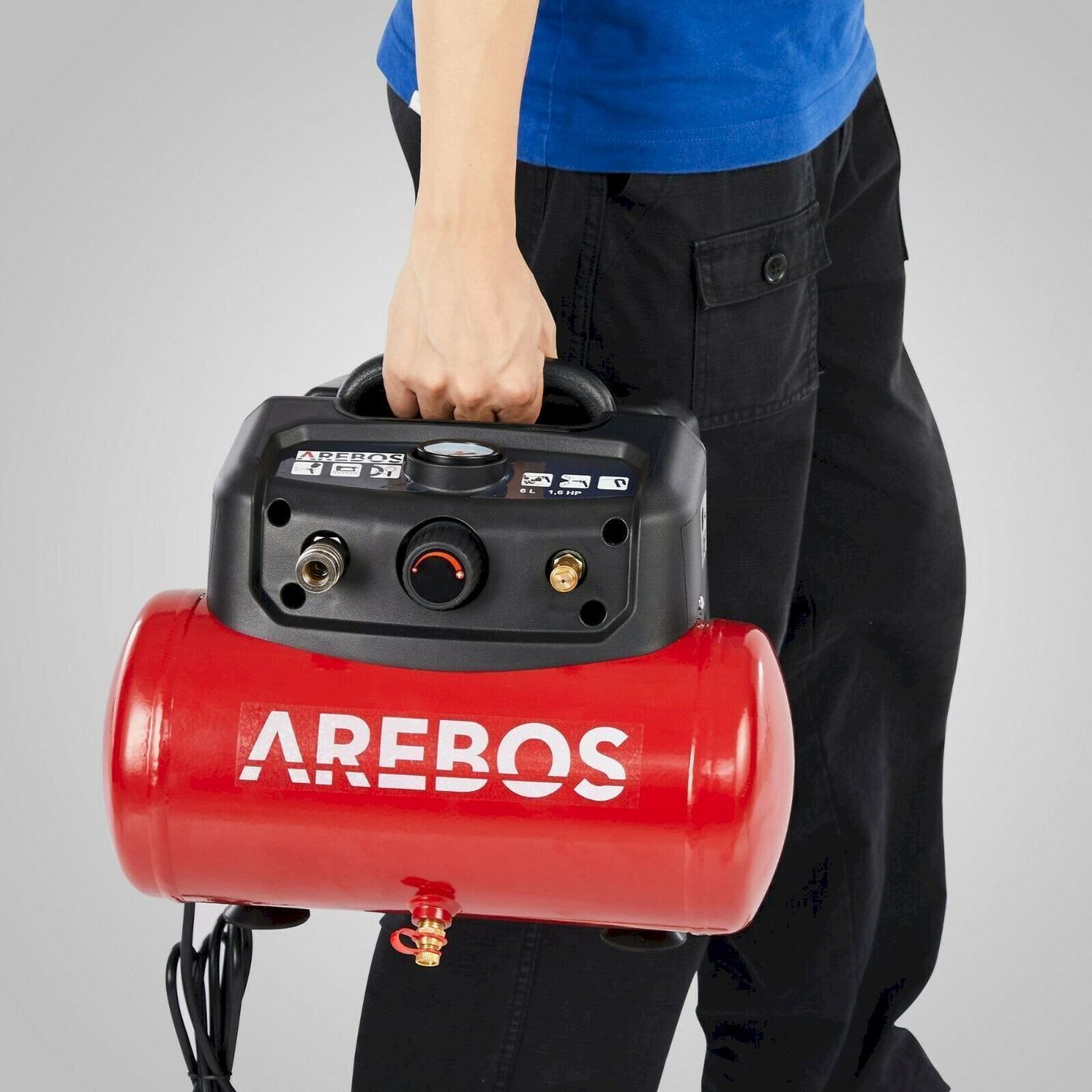 Compressori: AREBOS Druckluft Luftkompressor 6L 1200W – Nuovo e nell'imballaggio originale da Bottighofen venduto da zaap 6