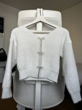 Flauschiger Cardigan mit Schleife  Gr. S/M