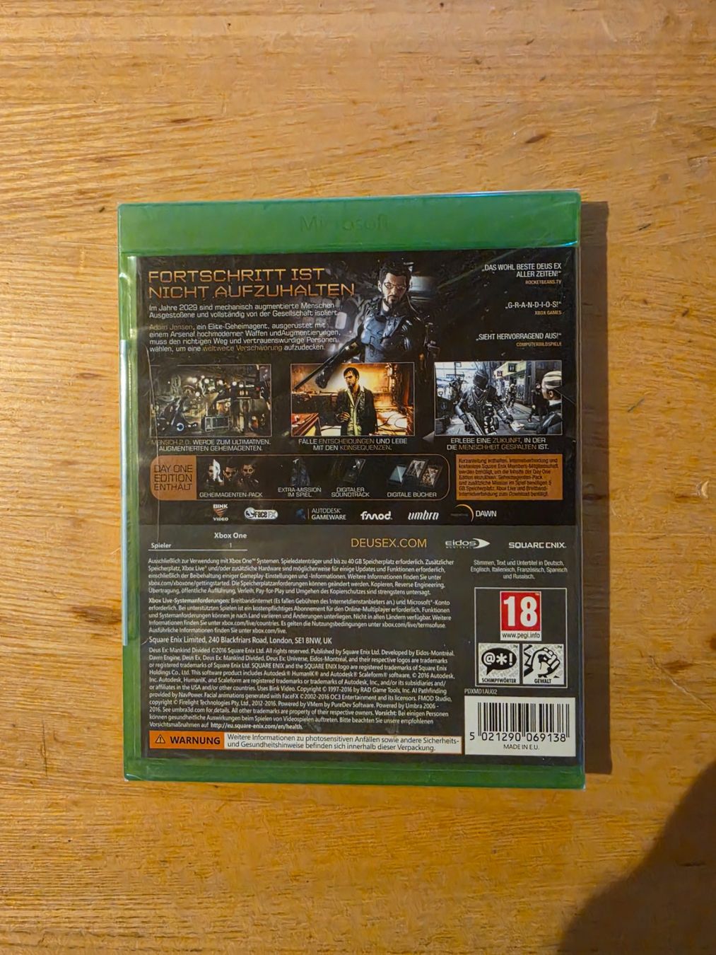 Spiele: Xbox One Deus Ex Day one Edition ab 1.- – Neu und originalverpackt aus triesenberg von wisi369 1