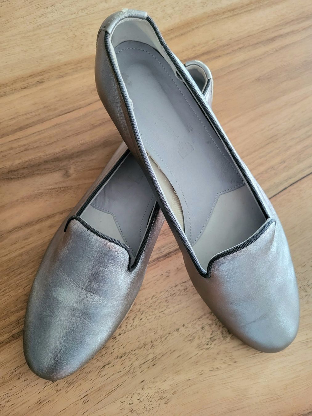 Damenschuhe: Lederballerina silber – Gebraucht aus Bolligen von mo.strubelimutz.63 1