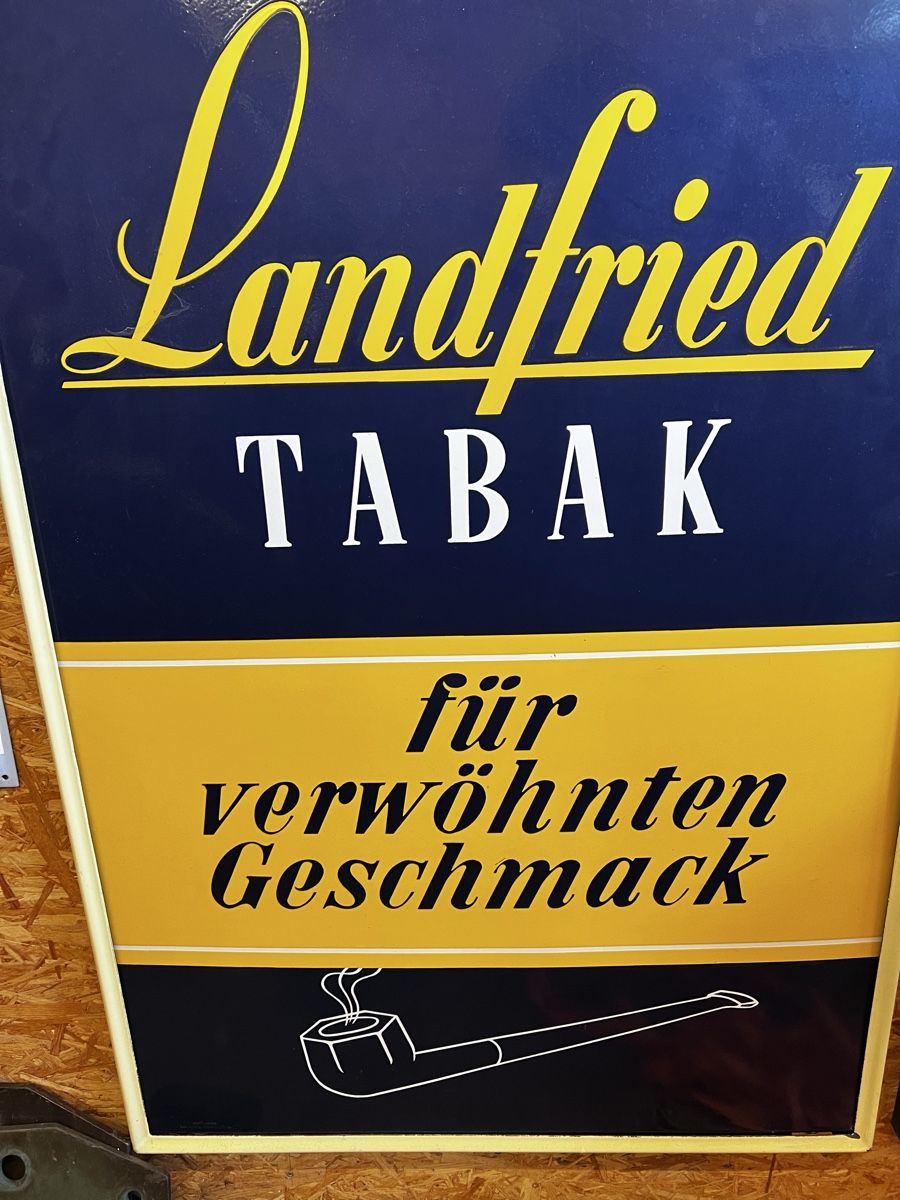 Schilder: Landfried Tabak Werbung Emaille – Gebraucht aus Immensee von Mdin 3