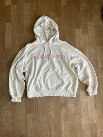 Weisser Hoodie "Share Love" in Beige, Grösse S