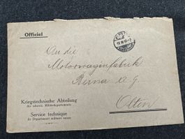 An Motorwagenfabrik, Bern vom Militärdepartement 1917