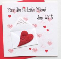 HANDGEMACHTE Muttertagskarte mit Herz