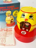 Spardose Monkey Barrel mit Aufziehmechanismus Vintage 70s