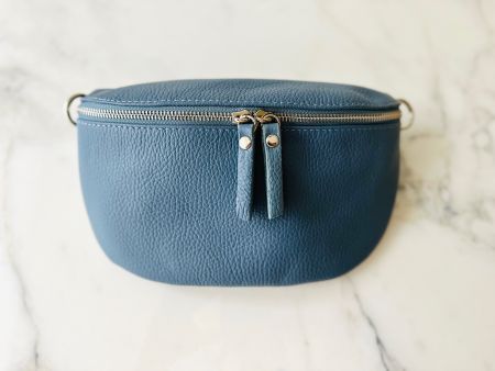 Umhängetasche Echt Leder "Blau"
