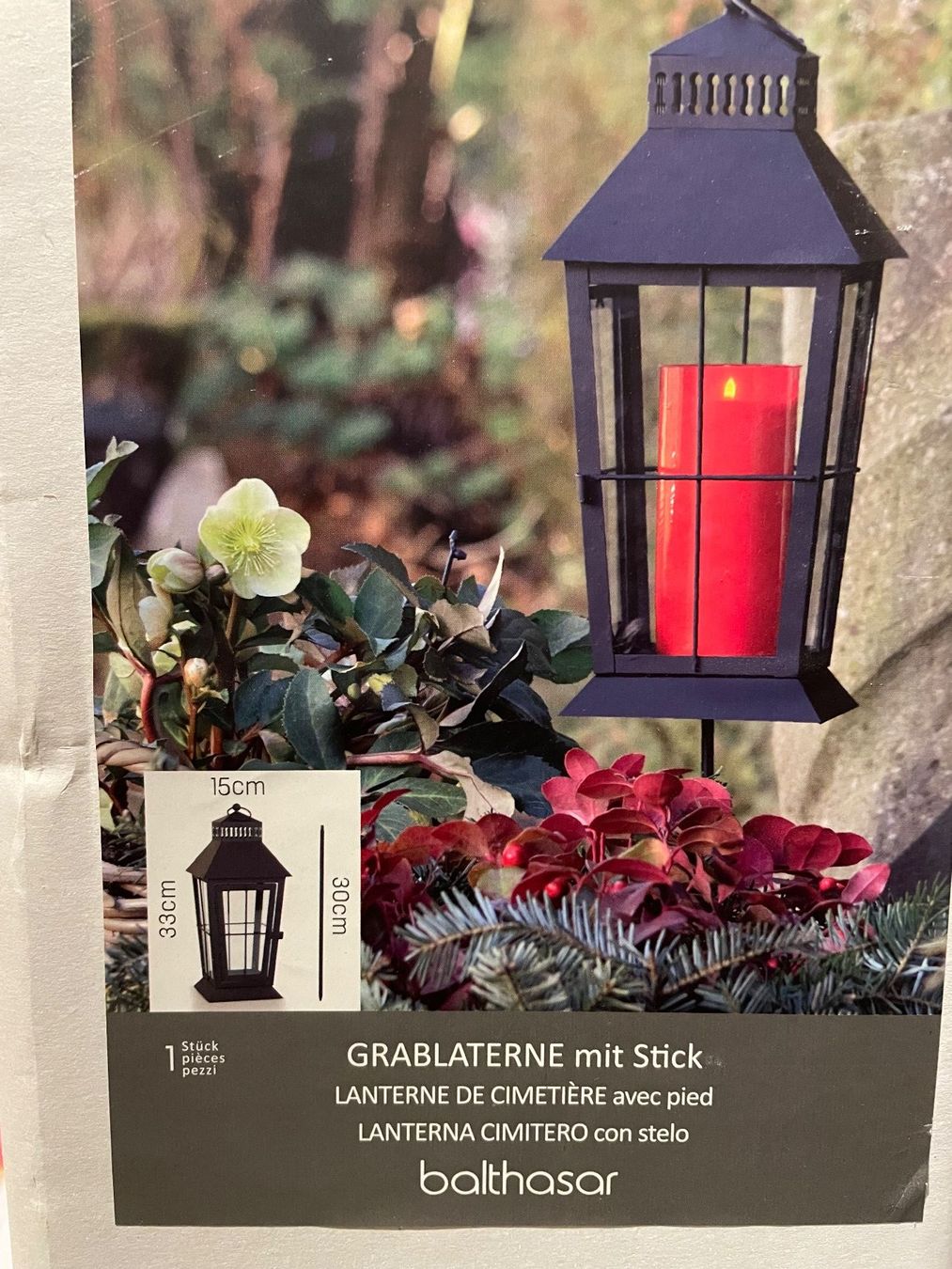 Laternen: Grablaterne von Balthasar mit Stick / NEU – Neu und originalverpackt aus Bern von mejr7777