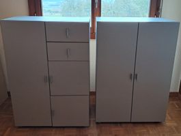 2 Schränke grau