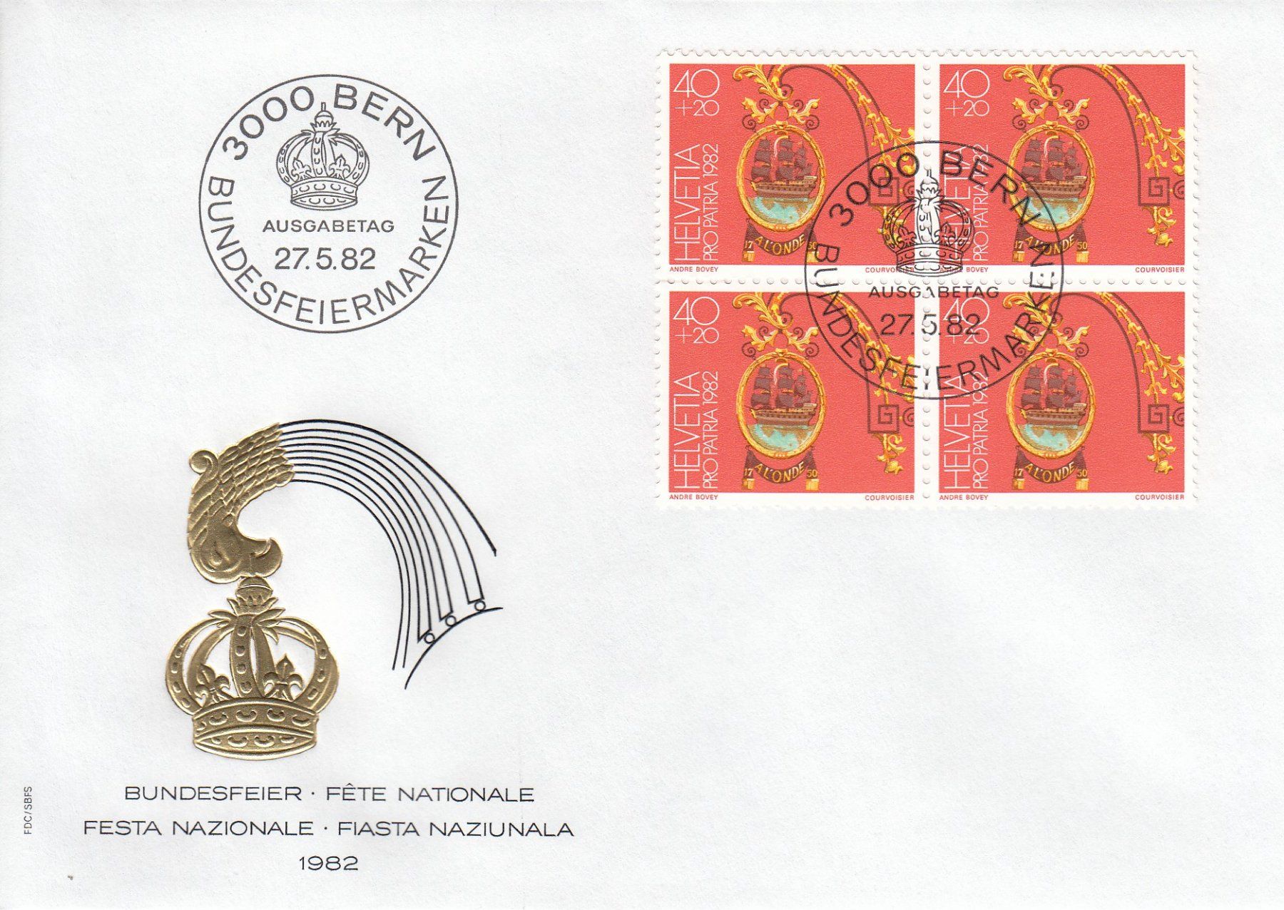 Tutti i francobolli: 1982 Pro Patria 4 FDC Viererblock – Usato da Spreitenbach venduto da Mustang_1105 1