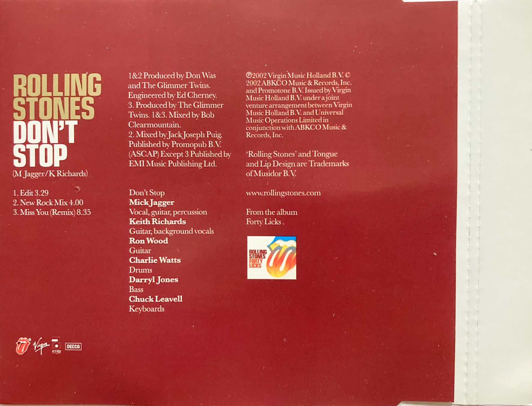 CDs: ROLLING STONES - DON’T STOP – D'occasion à Bottens par hotter-than-hell 1