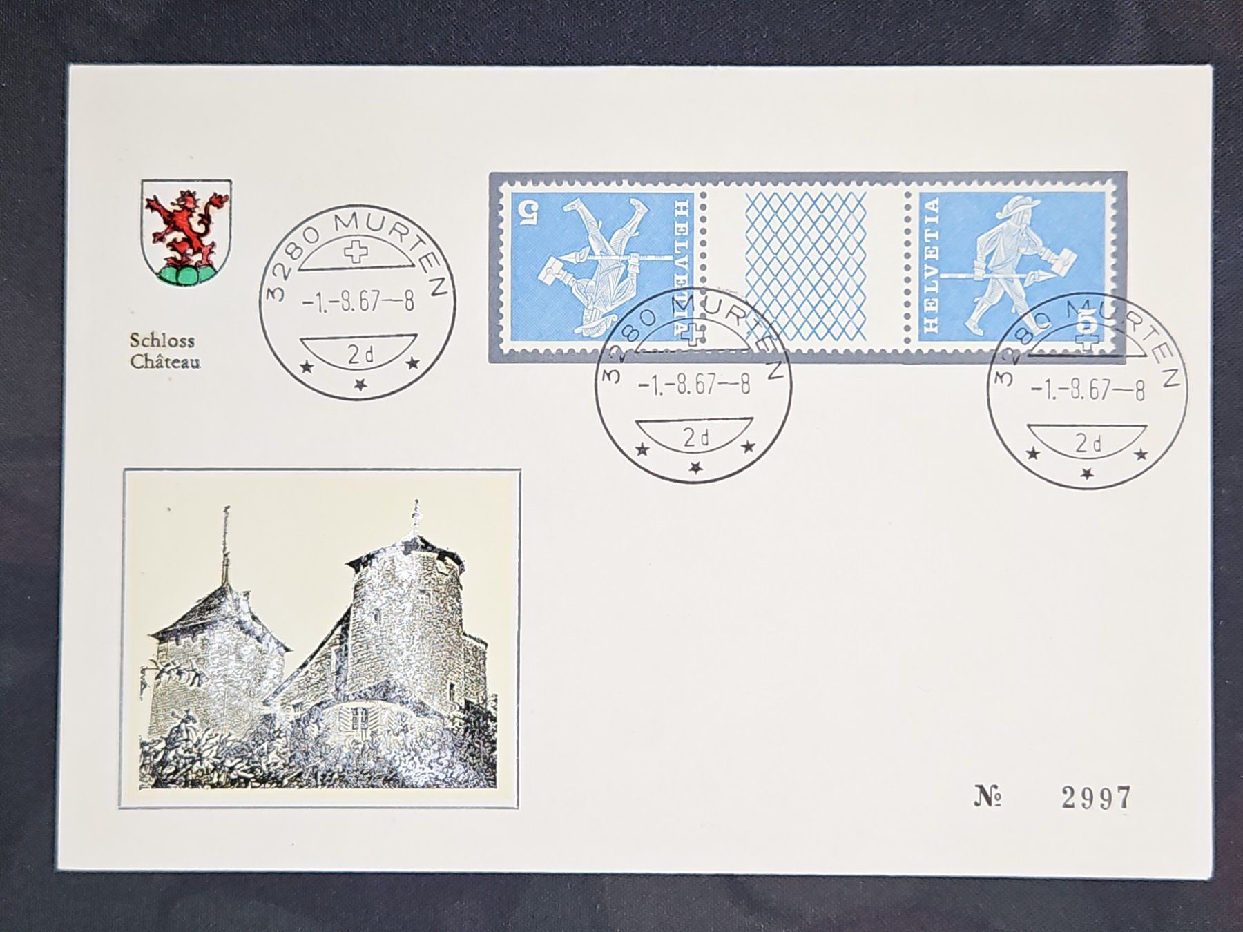 Tutti i francobolli: CL23 Enveloppe + Timbre Suisse 1967 – Usato da Cousset venduto da Patrick_Collections