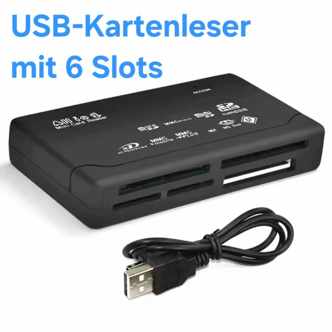Lettori di schede: USB Kartenlesegerät für SD / MicroSD / CF / MemoryStick / M2 – Nuovo e nell'imballaggio originale da Uster venduto da -FPS- 5