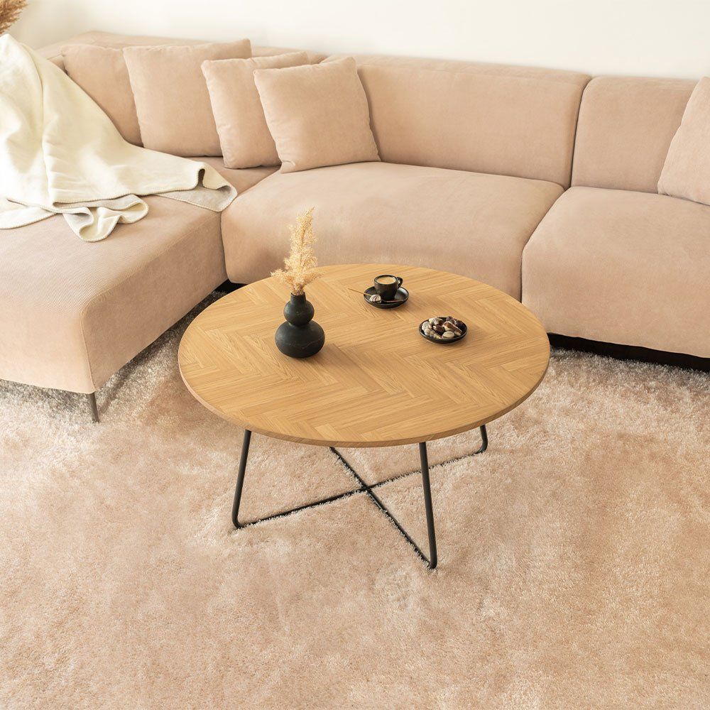Tische: Couchtisch Rund NOVA - Fishbone Oak – Neu und originalverpackt aus Wallenwil von toesstal-vertrieb