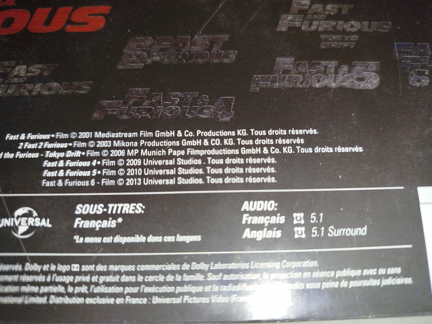 Tutti i DVDs: Dvd   Fast & Furious 1-6 – Usato da La Chaux-de-Fonds venduto da Emmaus2300CDF 7