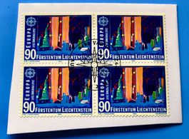 Briefmarken aus Liechtenstein 4 er Block mit Papier 