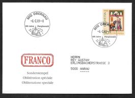 Sonderbrief S. 1351 500 Jahre Hergiswald Obernau 6.2.1989