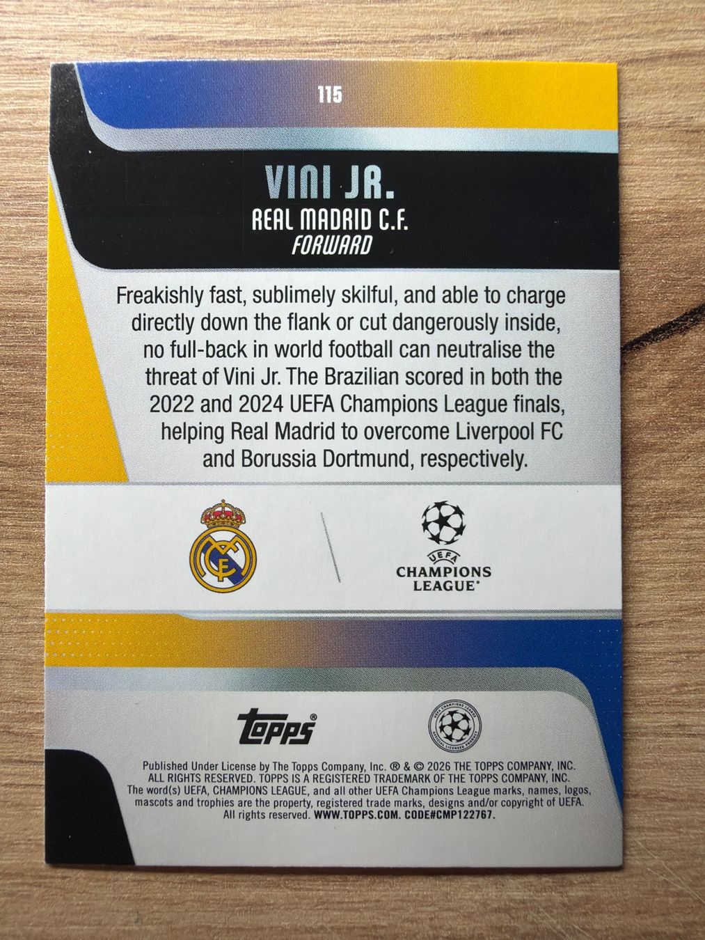 Topps Carte collezionabili: Soccer Vini Jr. CARNAVAL Topps 2026 – Usato da Netstal venduto da Clutch79Cardz 1