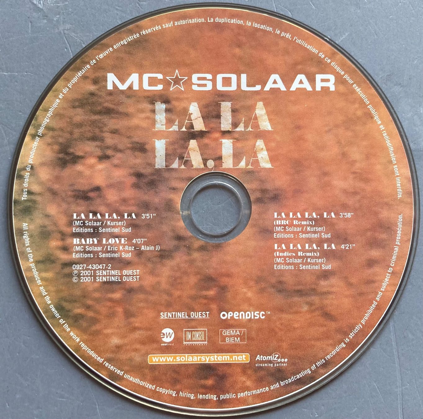 CD: MC SOLAAR - LA LA LA, LA – Usato da Poliez-Pittet venduto da Newtown-Records 1