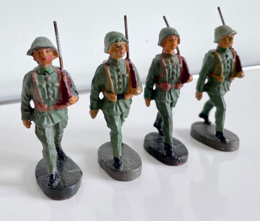 4x Spielzeugfiguren Elastolin Wehrmacht WWII 1