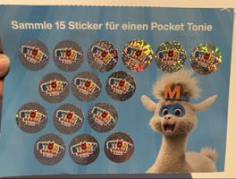 Migros Story Mania Tonies  volle Sammelkarte mit 15 Stickern
