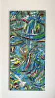 Abstraktes Acrylgemälde „Farben in Bewegung“ 40x90cm