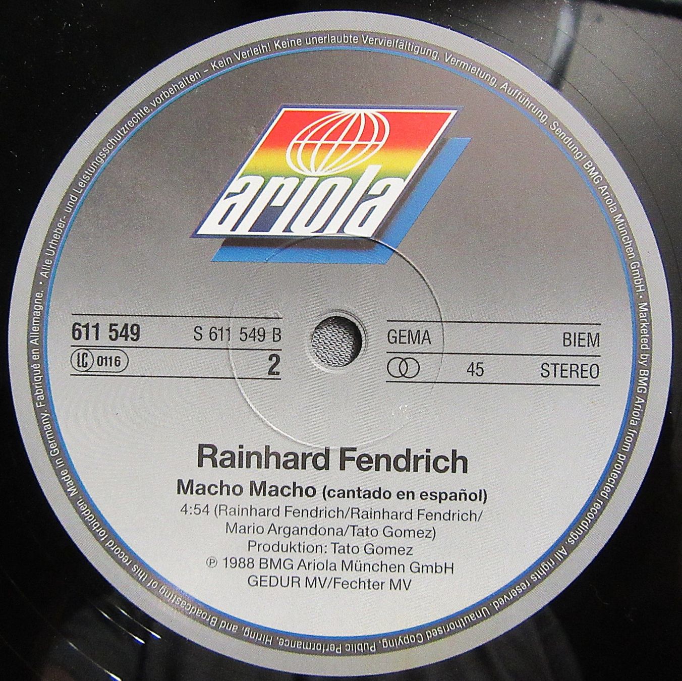 Dischi in vinile: Rainhard Fendrich - Macho Macho - Maxi-Single ab CHF 5.00 – Usato da Auenstein venduto da Padabimbim 4
