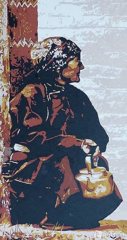 Dipinti: Gemälde "Mongolin" auf Leinwand 50 x 100 cm – Usato da Dietikon venduto da immortal-stars