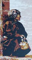 Gemälde "Mongolin" auf Leinwand 50 x 100 cm